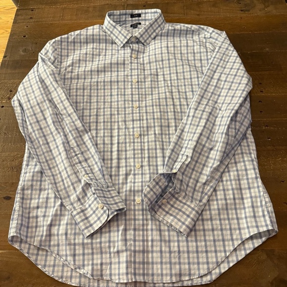 J. Crew Blue and White Casual Button Down Shirt Slim fit XXL - Picture 1 of 4